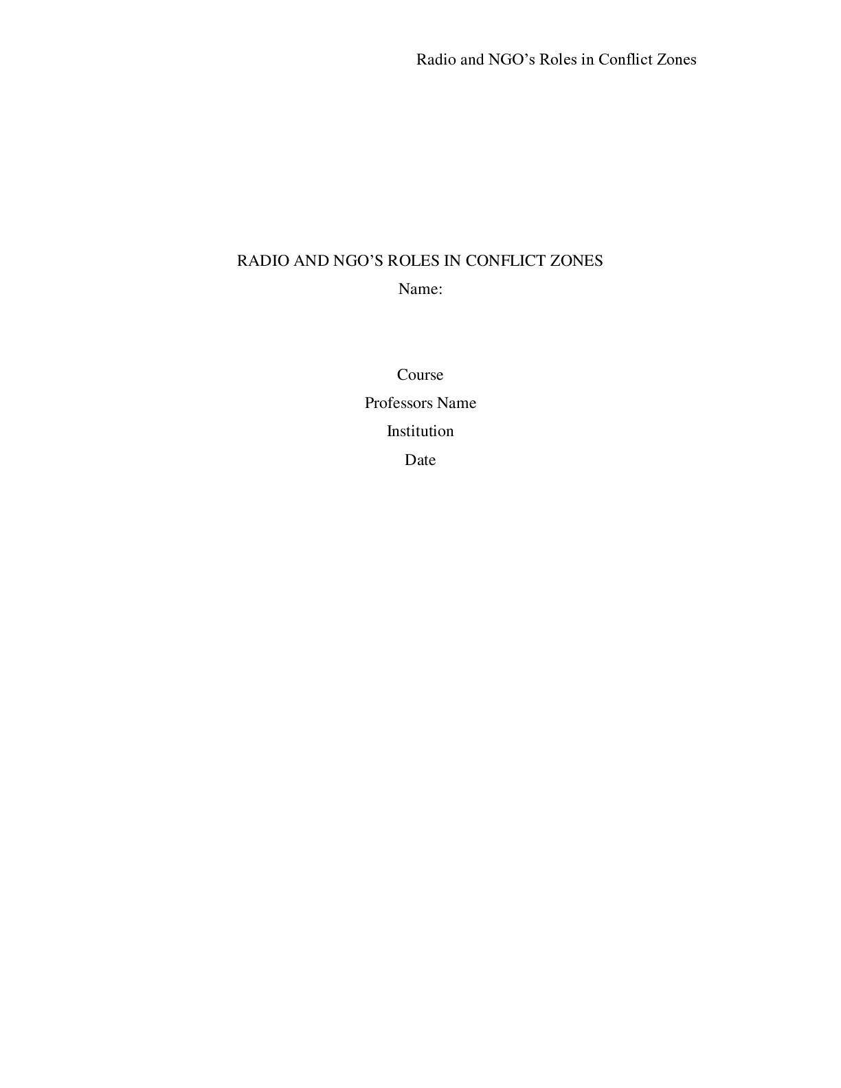 Preview image for RADIO AND NGO’S ROLES IN CONFLICT ZONES: FOCUS ON CONGO